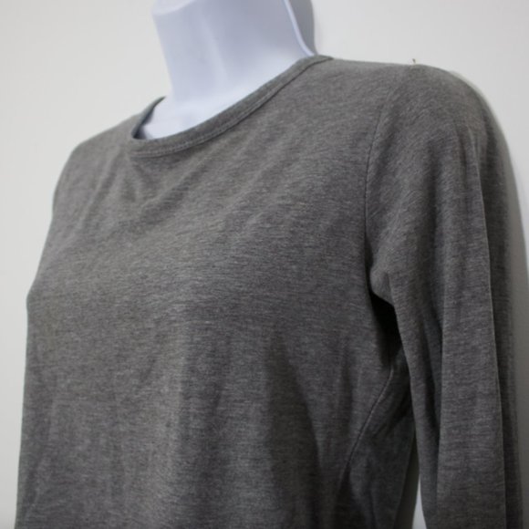 Gray mixed long sleeve cropped t-shirt - Picture 3 of 3